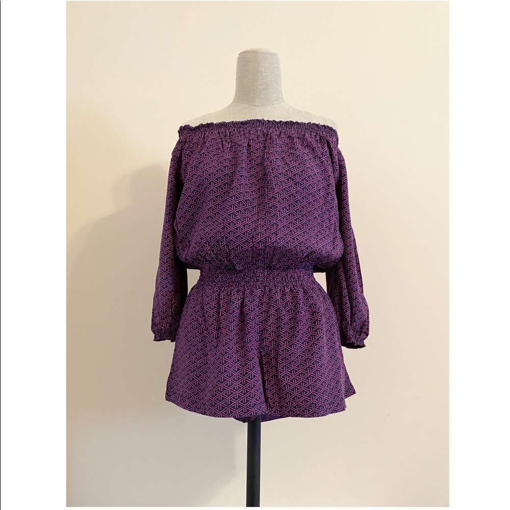 Banana Republic Purple Off-The-Shoulder Ro…